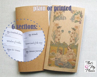 Midori insert - Notebook - Wicca Green Hedge Witch Pagan Journal Planner - Spiritual Mindfulness Journal