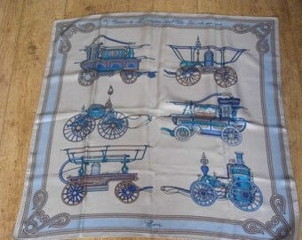 REDUCED GUCCI silk scarf "Voitures de Pompiers New York 1820-1859