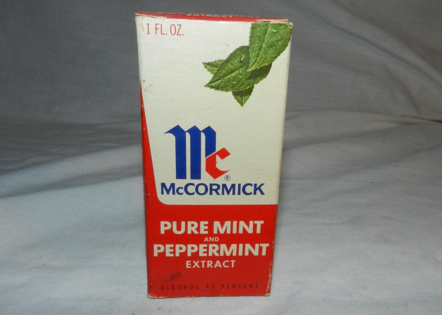Vintage McCormick Pure Mint peppermint extract bottle in