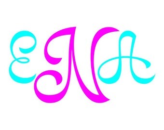 Kajszi Monogram SVG Font - svg alphabet - cursive font svg, dxf, eps