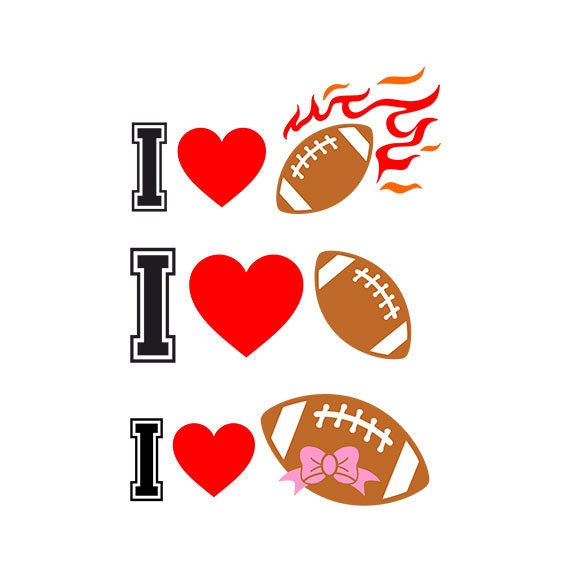 Download Football SVG Cut Files i love football eps svg dxf