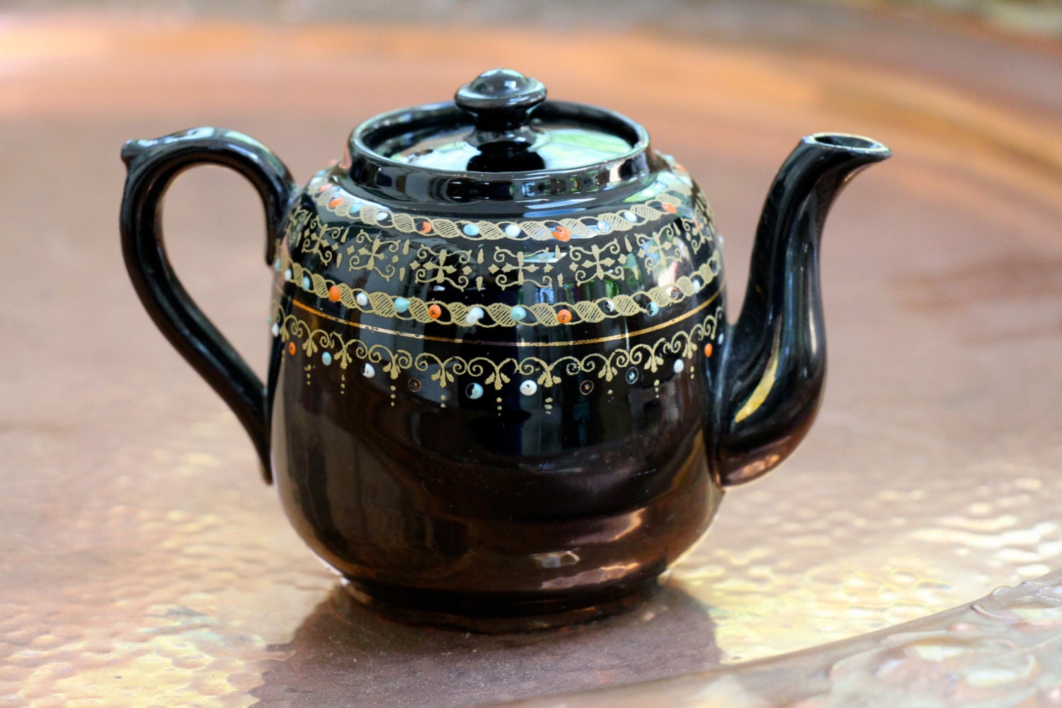 Antique Black Small Teapot