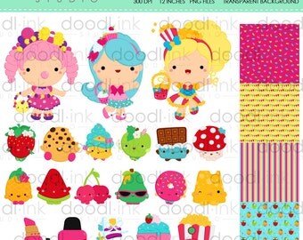 SALE 50%!!! Cute Grocery Digital Clipart / Daily Item Clip Art / Digital Paper For Personal Use / INSTANT DOWNLOAD