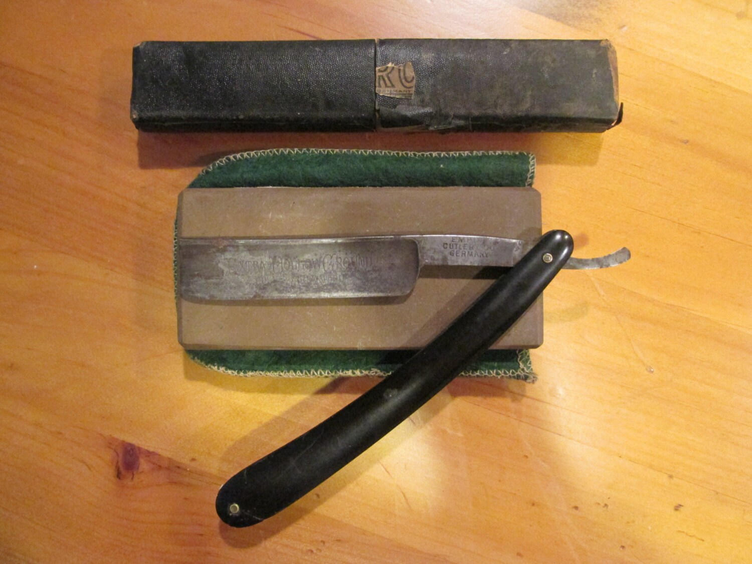 Antique Straight Razor & Honing Stone