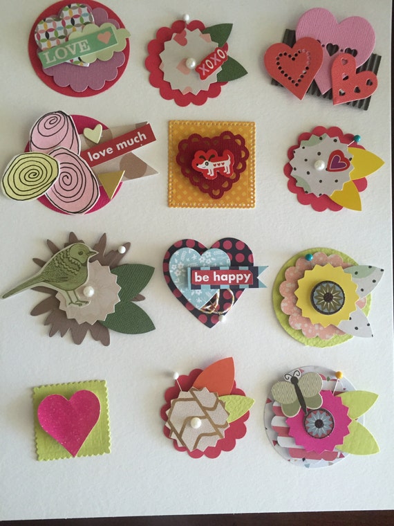 Items similar to Craft, Scrapbooking embellishments, handmade,variety