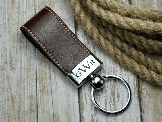 Leather Personalizad Key Chain Monogrammed KeyChain