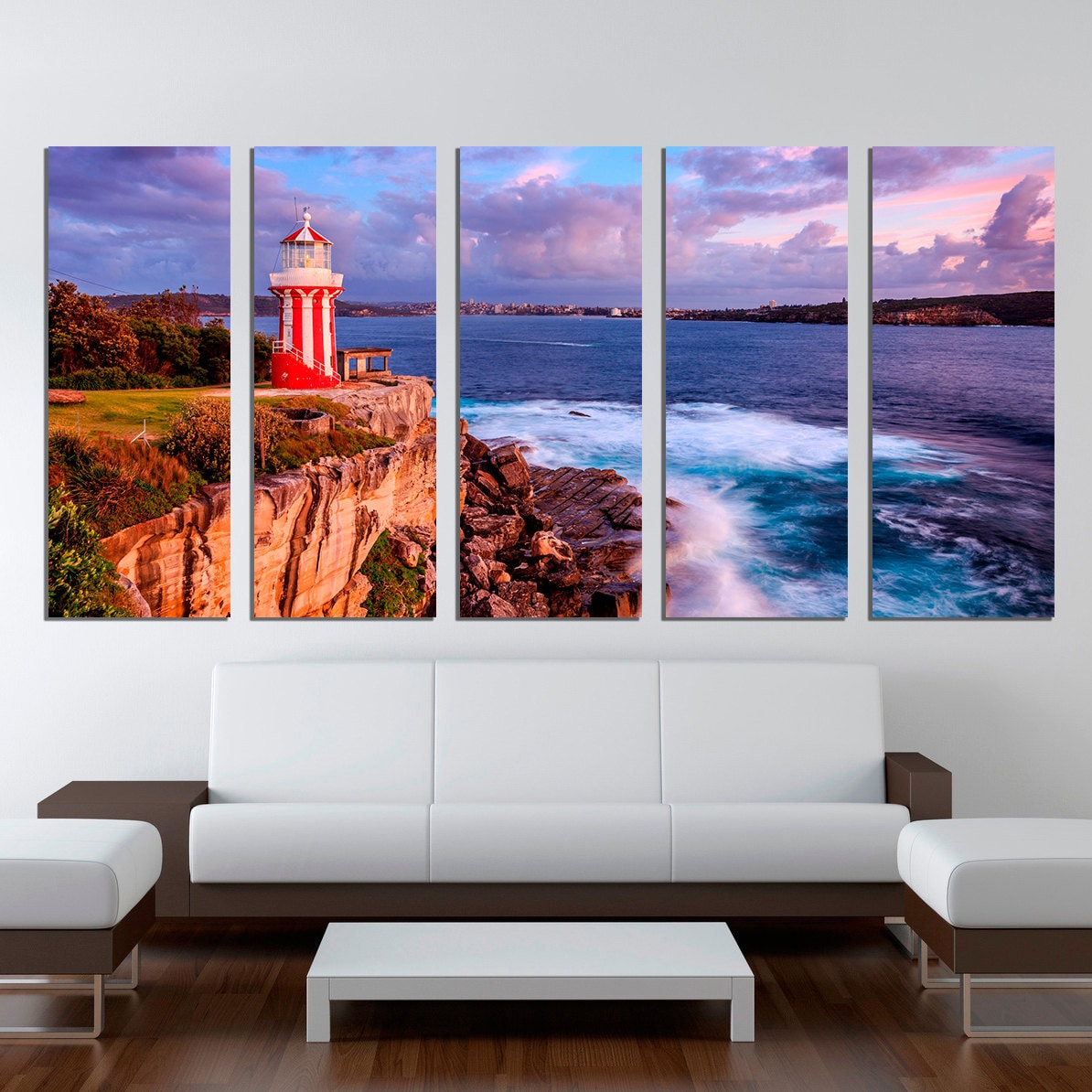 Ocean canvas print / Nature Lighthouse Ocean Extra Large Wall