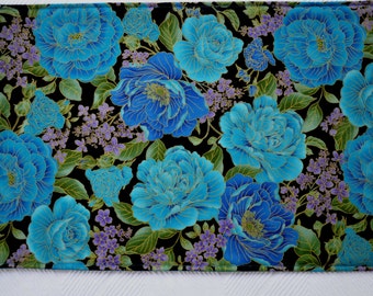 6 Flower placemats/2 potholders, reversible placemats, linens,cloth placemats, gift, birthday gift