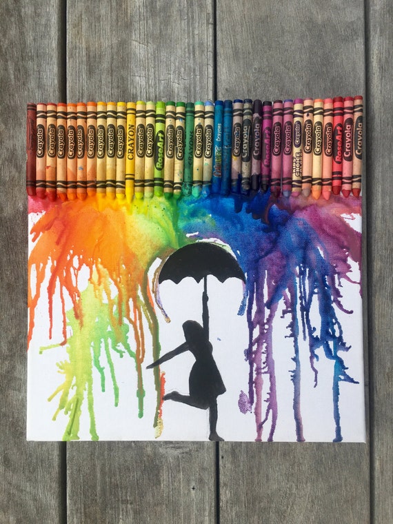 Crayon Drip Art by SadieArtNZ on Etsy