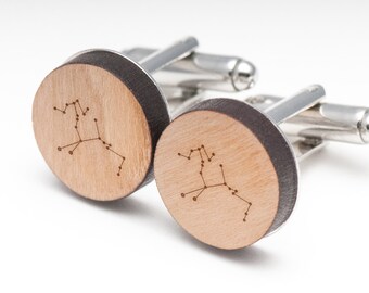 Constellation Wood Cufflinks Gift For Him, Wedding Gifts, Groomsman Gifts, and Personalized