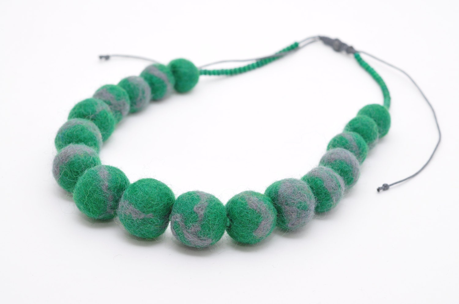 Felted Necklace Felt Ball Necklaces Textile By Feltnecklace