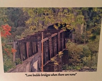 Love builds bridges...Photo Greeting Cards, Handmade, Set of 10