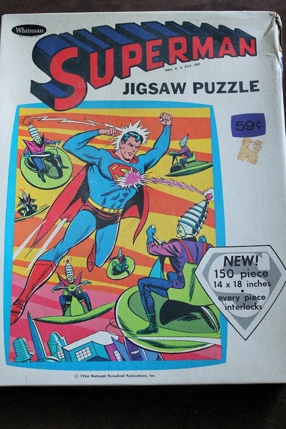 Vintage Superman Jigsaw puzzle-1960's by LittleLambsAttic on Etsy