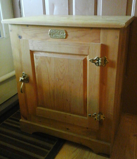 Wooden White Clad Ice Box Replica Repro