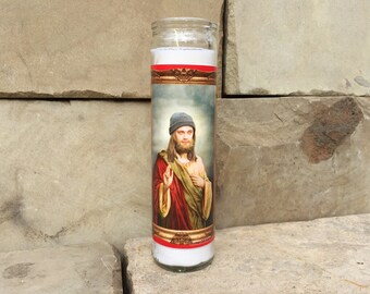Walking Dead Jesus Celebrity Prayer Candle - Horror Decor - Humor - Parody Art - 7 Day Candle
