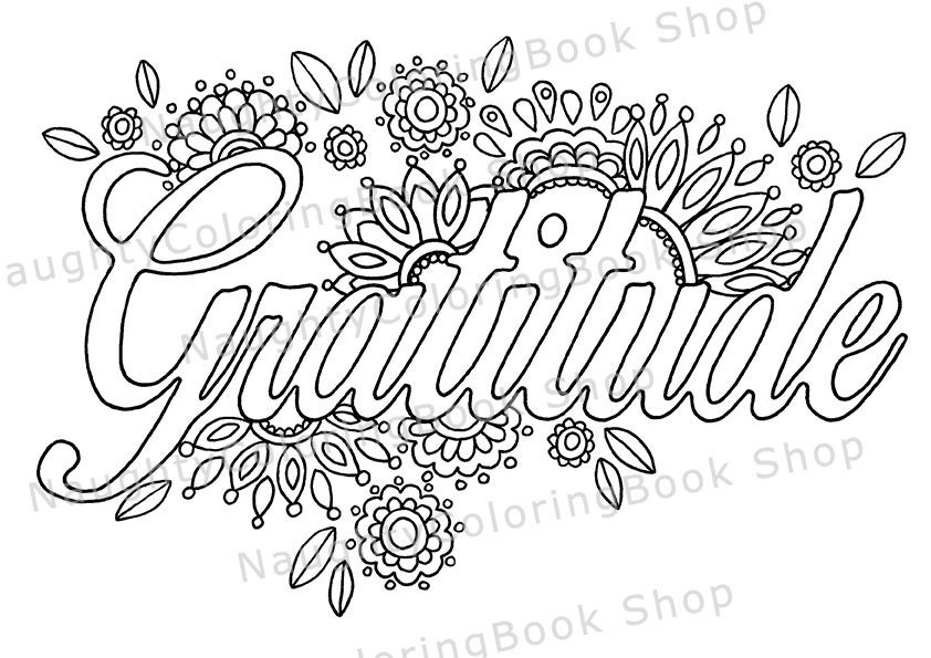 Download Gratitude Printable Gift Coloring PageAdult coloring pages