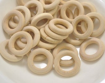 wholesale 50pcs Round wood Rings -25mm small Wooden Ring natural unfinished Wood Ring ,wood ring pendant.