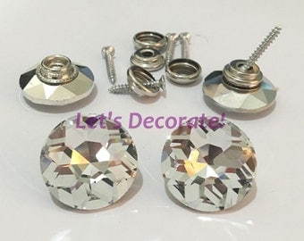 White Color 50PCS/LOT 18MM Diamond Crystal Glass Screws, Sofa Sewing Buttons, Bedboard Decoration Crystal Buttons, Upholstery Buttons.