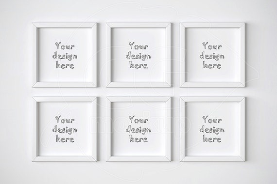 Square frame mockup Set of 6 mockups Digital product mock