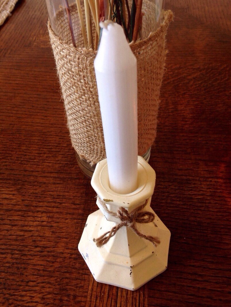 Distressed Candle Holder / Candle Included