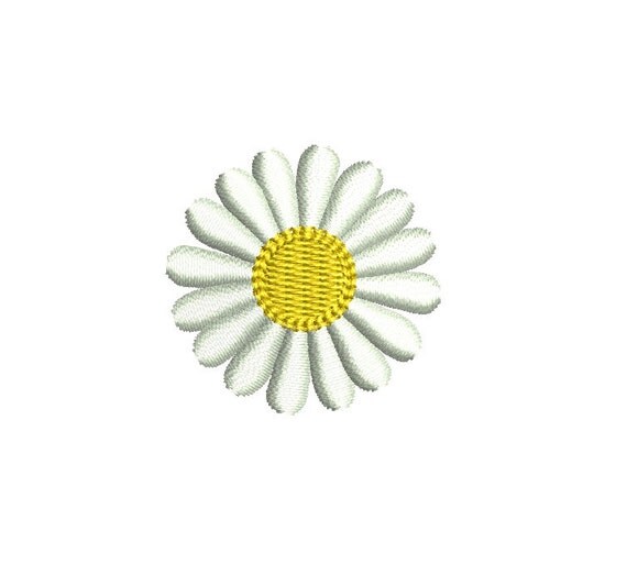 Mini Daisy Flower machine embroidery design. 3 sizes. Instant