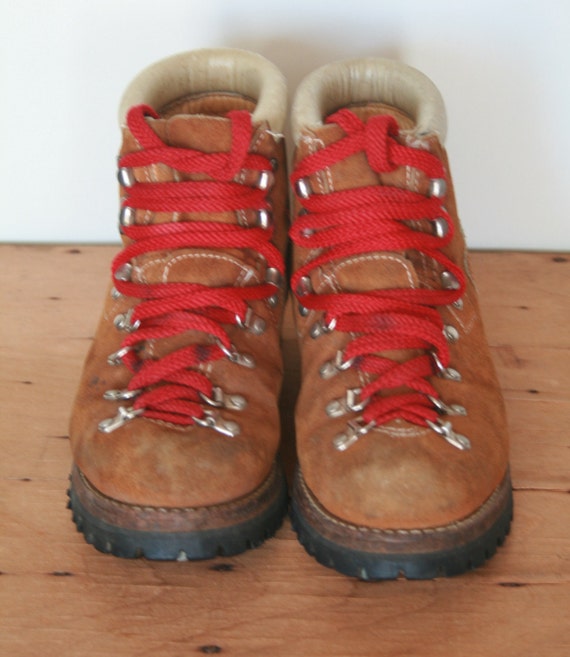 Vintage Womens Hiking Boots Brown Suede with by TarnishedHaloCrew