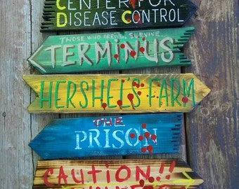 The Walking Dead Fandom direction sign, wall mount.