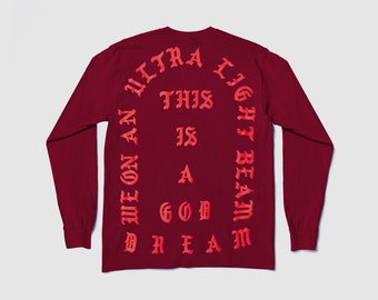 The Life of Pablo Tour RED I Feel Like Pablo Ultra Light Beam Long Sleeve Kanye West Yeezy TLOP Merch Yeezus Tour Perfect Shirt