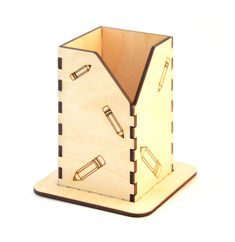 Wooden Pencil Holder / Laser Cut Holder / by InspirativeLaser