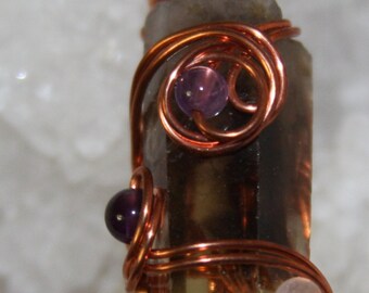 Tibetan Smokey Quartz Crystal Pendant