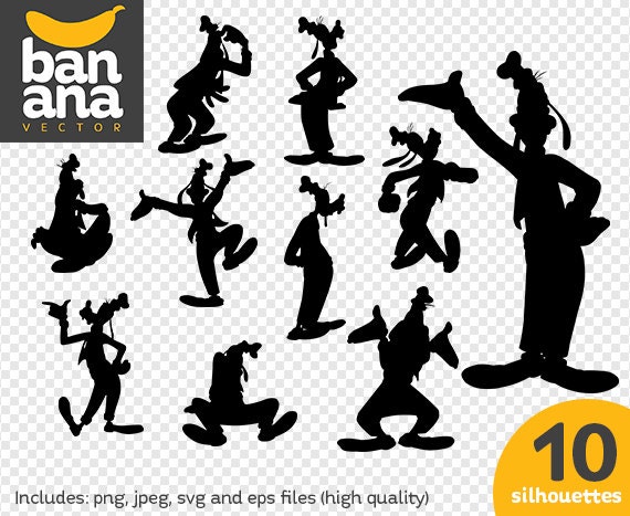 SALE Goofy Silhouettes png jpg svg eps files high resolution