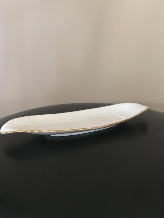 Vintage Lenox China Butter Dish with Gold trim