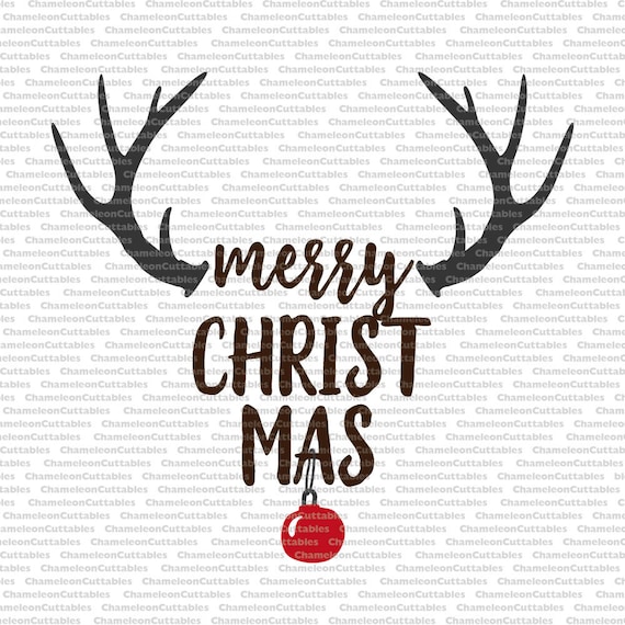 Download Merry Christmas svg reindeer red nose vector cut file