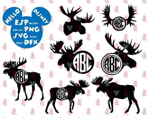 Download Moose SVG monogram frame Cut files Mouse Die Cuts Svg