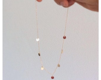 Gold Disc Necklace-Gold Coin Necklace - Delicate Gold Necklace-Gold-filled Necklace-Minimal Necklace, Bohemian