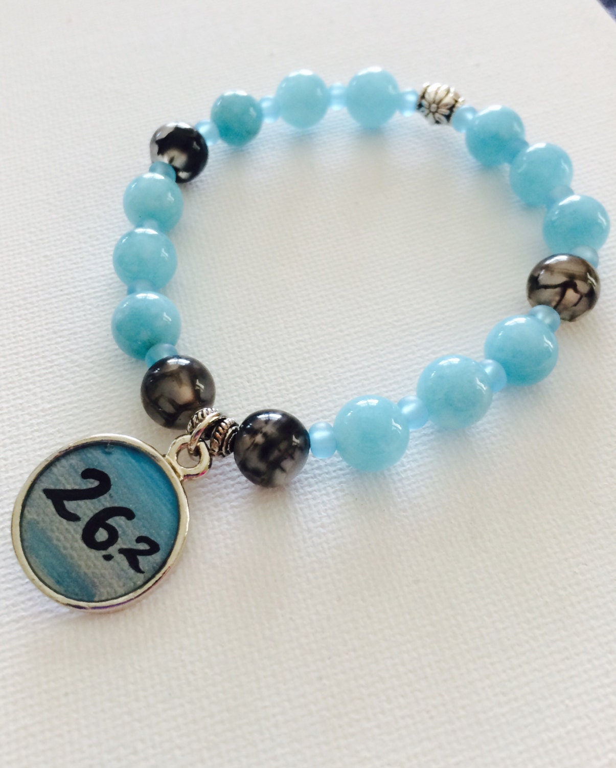 Marathon Bracelet. Runner charm Bracelet. by PaintedSeaJewelry