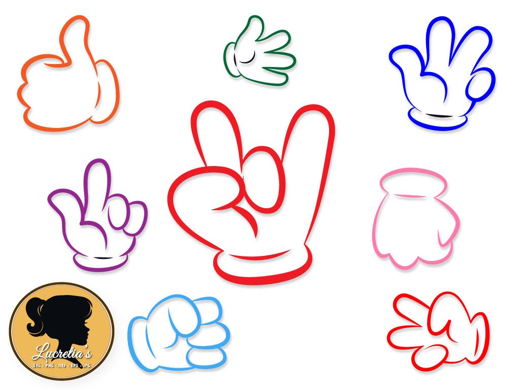 Download Mickey Hand Sign SVG Files disney Mickey Mouse Cricut Die