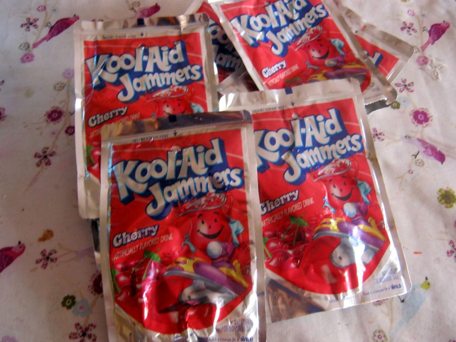 10 Plastic Kool Aid Pouches in Red for Crafts Upcycle