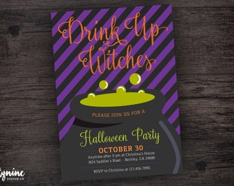 Drink Up Witches Halloween Party Invitation