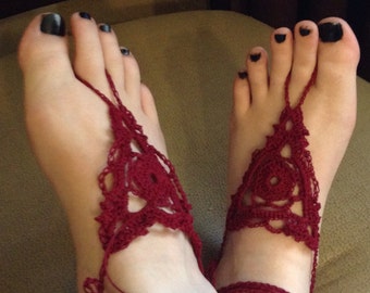 Barefoot Sandals, crocheted, handmade, accessory, color options
