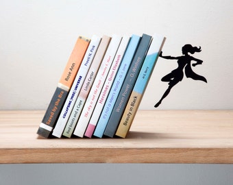 Supergal Bookend by Artori Design - Cool Gifts - Metal bookend - Designed Bookend- Bookends- Book accessories