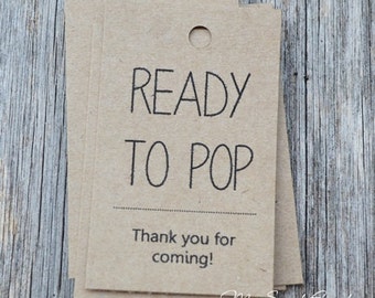 Ready to Pop Tags, Printable Baby Shower Gift Tags, Instant Download Favor Tags,Digital PDF