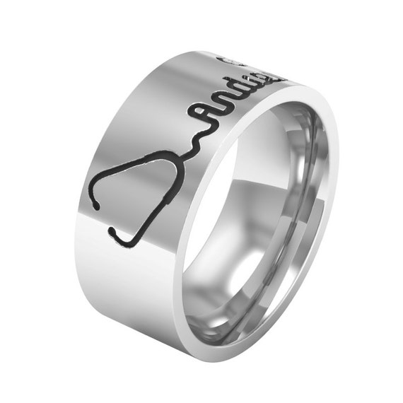 Custom Stethoscope Band Ring Silver Stethoscope Ring Silver