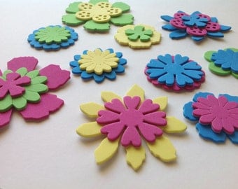 Adhesive Spring Decorations, Spring Flower Die Cut, EVA Die Cut, Applique Flowers for Card Making, Scrapbooking and Craft Projects