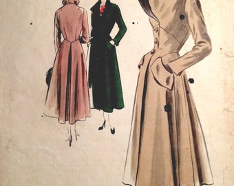 1950s Vintage VOGUE Sewing Pattern B38 COAT (1387) Vogue 490