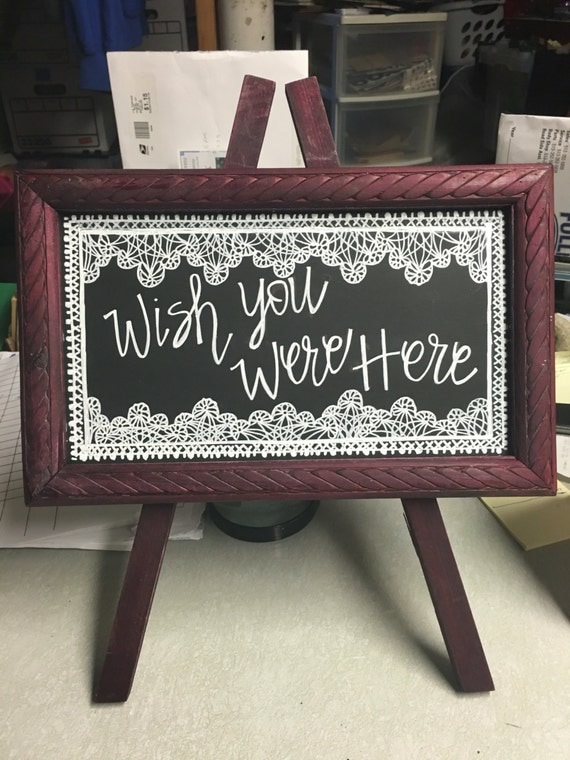 Wish you were here Wedding Sign by Bryarberrysweets on Etsy