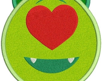 Emoji Mike Wazowski Heart Love Disney Applique Embroidery Design