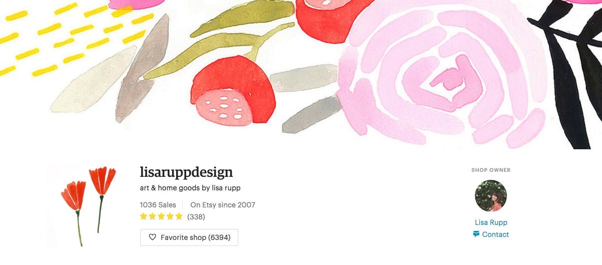 Lisa Rupp Etsy Shop Cover Photo Etsy Branding