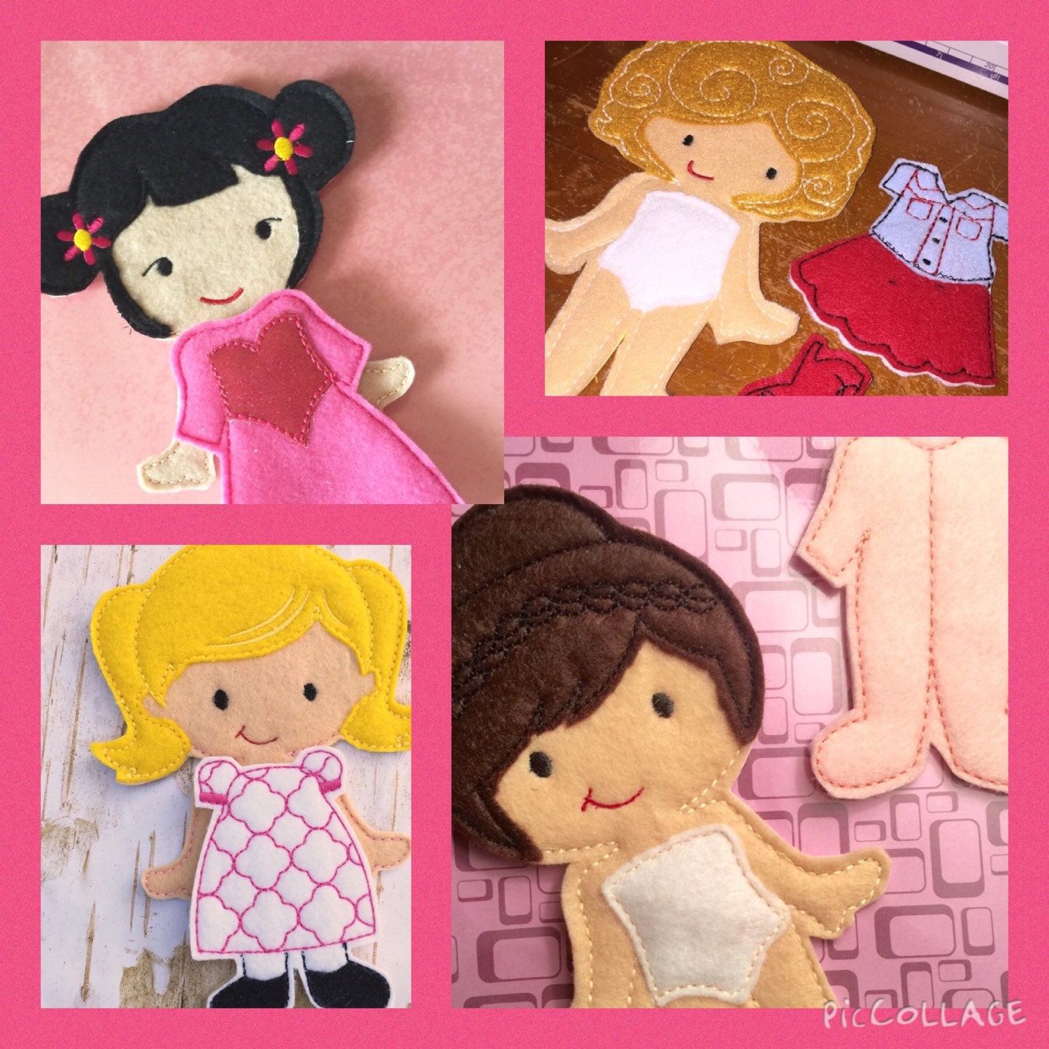 Customized Doll Set Felt dress up doll quiet play by babymoon