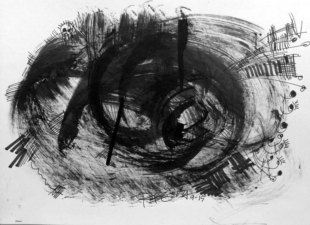 Art Original Black Ink Painting Modern Home Wall Decor